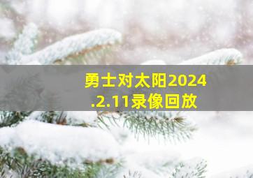 勇士对太阳2024.2.11录像回放