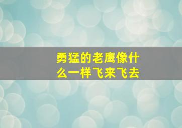 勇猛的老鹰像什么一样飞来飞去