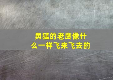 勇猛的老鹰像什么一样飞来飞去的