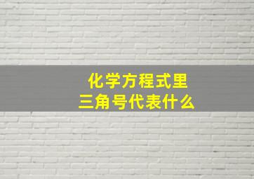 化学方程式里三角号代表什么