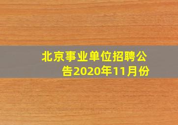 北京事业单位招聘公告2020年11月份