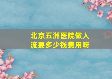 北京五洲医院做人流要多少钱费用呀