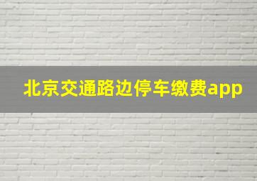 北京交通路边停车缴费app