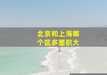 北京和上海哪个区多面积大