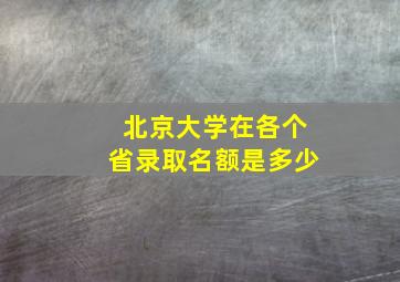 北京大学在各个省录取名额是多少