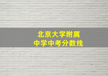 北京大学附属中学中考分数线