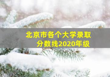 北京市各个大学录取分数线2020年级