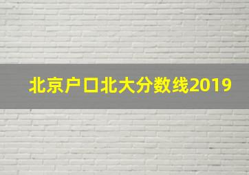 北京户口北大分数线2019