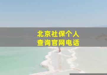 北京社保个人查询官网电话