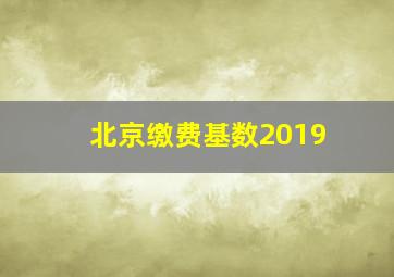 北京缴费基数2019