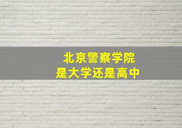 北京警察学院是大学还是高中