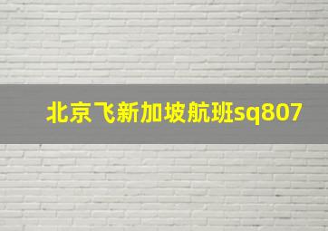 北京飞新加坡航班sq807