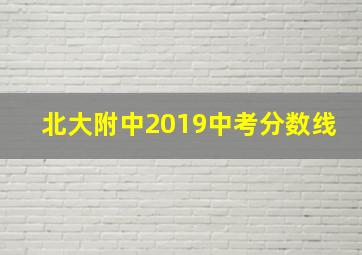 北大附中2019中考分数线