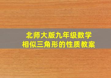 北师大版九年级数学相似三角形的性质教案