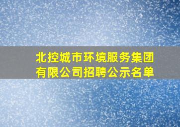 北控城市环境服务集团有限公司招聘公示名单