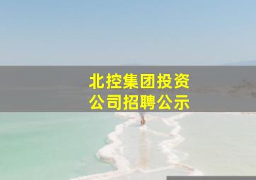 北控集团投资公司招聘公示