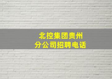 北控集团贵州分公司招聘电话