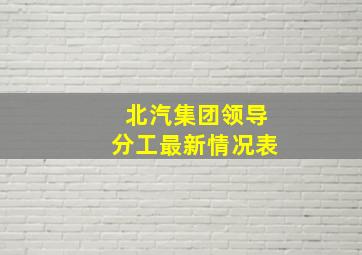 北汽集团领导分工最新情况表