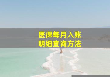 医保每月入账明细查询方法