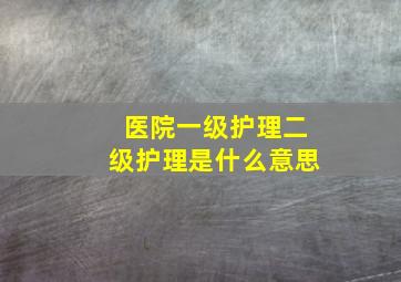 医院一级护理二级护理是什么意思