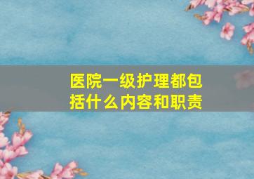 医院一级护理都包括什么内容和职责