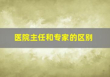 医院主任和专家的区别