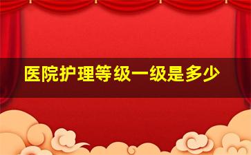 医院护理等级一级是多少