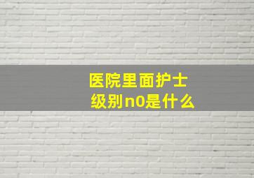 医院里面护士级别n0是什么