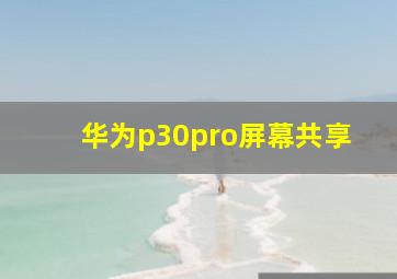 华为p30pro屏幕共享