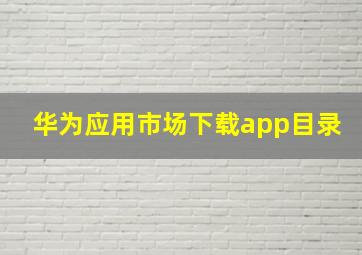 华为应用市场下载app目录