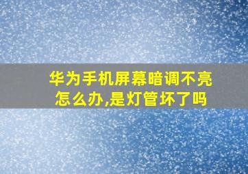 华为手机屏幕暗调不亮怎么办,是灯管坏了吗