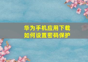 华为手机应用下载如何设置密码保护