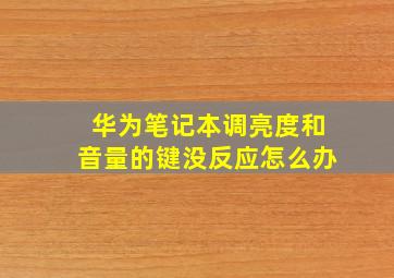 华为笔记本调亮度和音量的键没反应怎么办