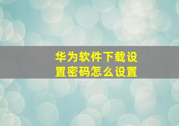 华为软件下载设置密码怎么设置