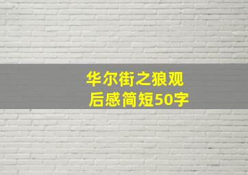 华尔街之狼观后感简短50字