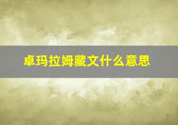 卓玛拉姆藏文什么意思