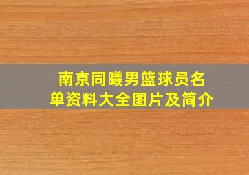 南京同曦男篮球员名单资料大全图片及简介