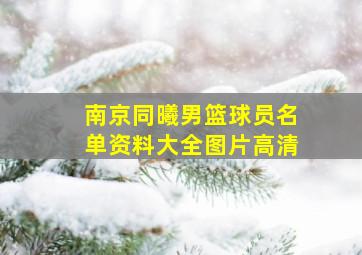 南京同曦男篮球员名单资料大全图片高清