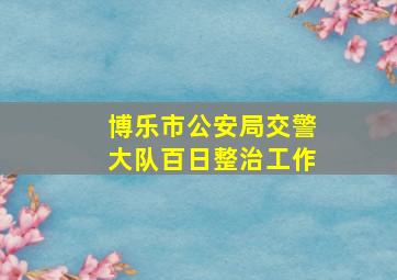 博乐市公安局交警大队百日整治工作