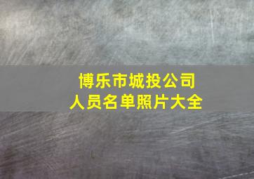 博乐市城投公司人员名单照片大全