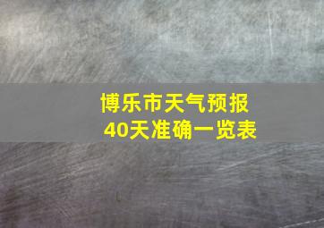 博乐市天气预报40天准确一览表