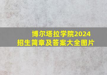 博尔塔拉学院2024招生简章及答案大全图片