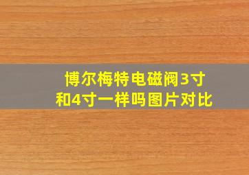 博尔梅特电磁阀3寸和4寸一样吗图片对比