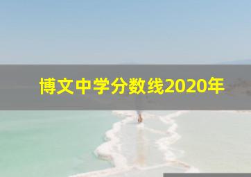 博文中学分数线2020年