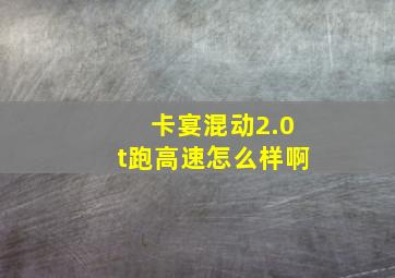 卡宴混动2.0t跑高速怎么样啊