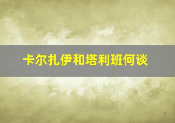 卡尔扎伊和塔利班何谈