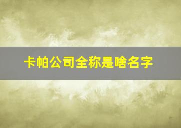 卡帕公司全称是啥名字