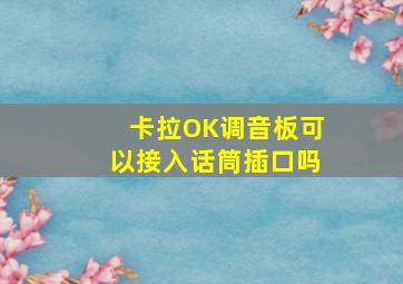 卡拉OK调音板可以接入话筒插口吗