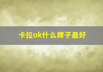 卡拉ok什么牌子最好