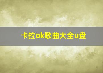 卡拉ok歌曲大全u盘